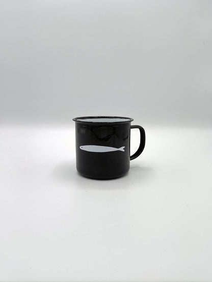 Mug in metallo smaltato vintage