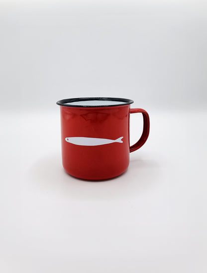 Mug in metallo smaltato vintage